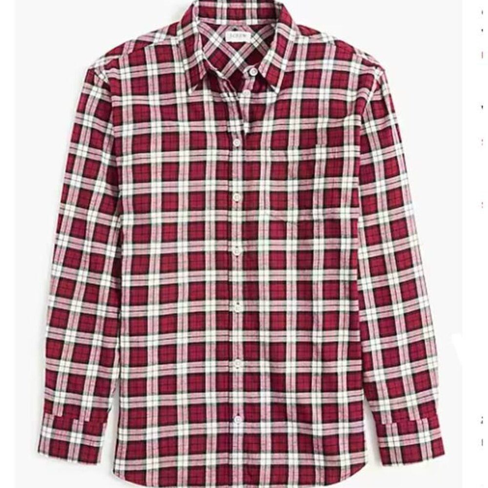 J Crew Women's Plaid Shirt Plus Size Cotton Flannel Button Down Tops 2X $79